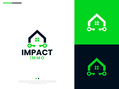 Impact Immo Logo Design abstract logo design adobe illustrator adobe photoshop branding design dribble logo design graphic design logo vector logo