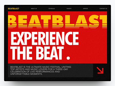 Beatblast - Music Event Website Design branding design event graphic design illustration landing page music ui web design website
