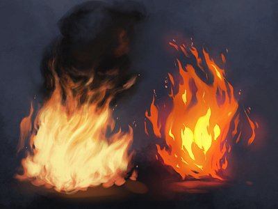 Realistic and Stylized Flames custom brushes digital art digital illustration flame art flames illustration realistic flame stylized flame