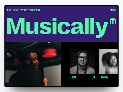 Musically - Talent Portal Website branding design graphic design job landing page music talent ui web design website