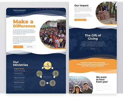 Church Missionary Website blue church missionary orange web design