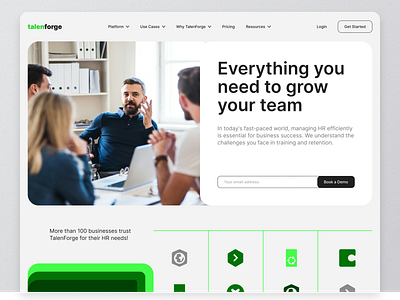 HR Management Website clean green hr icons logo logos web design