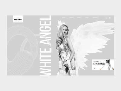 White Angel club club design graphic design landig page minimalism ui