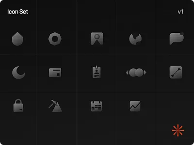 Crypto dark icon set app branding color design icon illustration iphone logo page set ui web