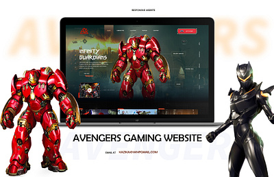 Avenger game website gaming website uiux design website design