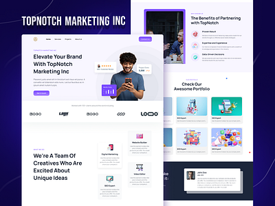 TopNotch Marketing Inc Landing Page agency alifemu digital agency figma design landing page landing page design marketing agency ui ui design ui ux ui ux design ux website design website template