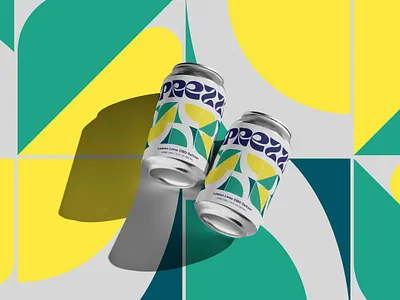 Sprezza CBD Seltzer art brand branding can cbd design designer geometric graphic design green icon identity logo nouveau package pattern seltzer visual yellow