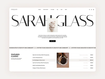 Website for a pottery studio design pottery site ui web website