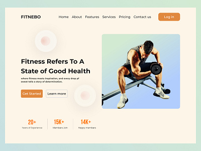 FITNEBO Gym Herosection agency branding design gym landing page ui uiux ux web design