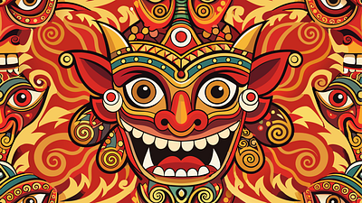 Balinese Mask Art 1 design graphic design icon illustration motion graphics ui