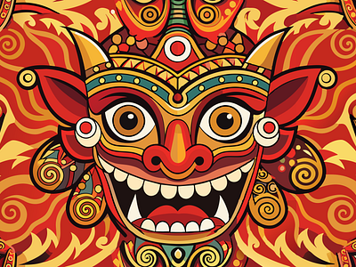 Balinese Mask Art 1 design graphic design icon illustration motion graphics ui
