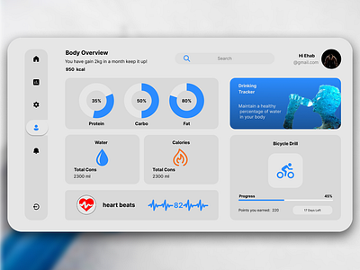 DASHBOARD FITNESS graphic design ui