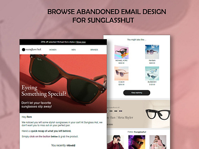 Browse Abandoned cart email design for Sunglasshut email design email marketing email newsletter design graphic design klaviyo klaviyo email klaviyo email automation klaviyo email design klaviyo email flows