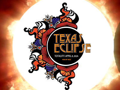 Texas Eclipse Sticker design digital art edm festival design graphic art graphic design hand drawn illustration music festivals product