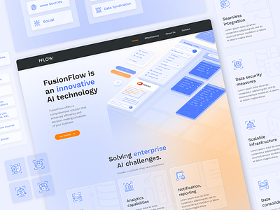 Website Design ai design blue isometric illustration ui ux web web design website website illustrations website ui