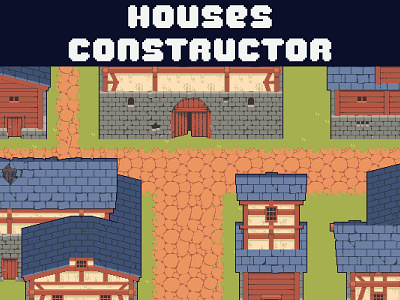 House Constructor for Top-Down RPG Asset Pack 2d art asset assets game game assets gamedev house houses illustration indie indie game pixel pixelart pixelated rpg tileset tilesets top down topdown