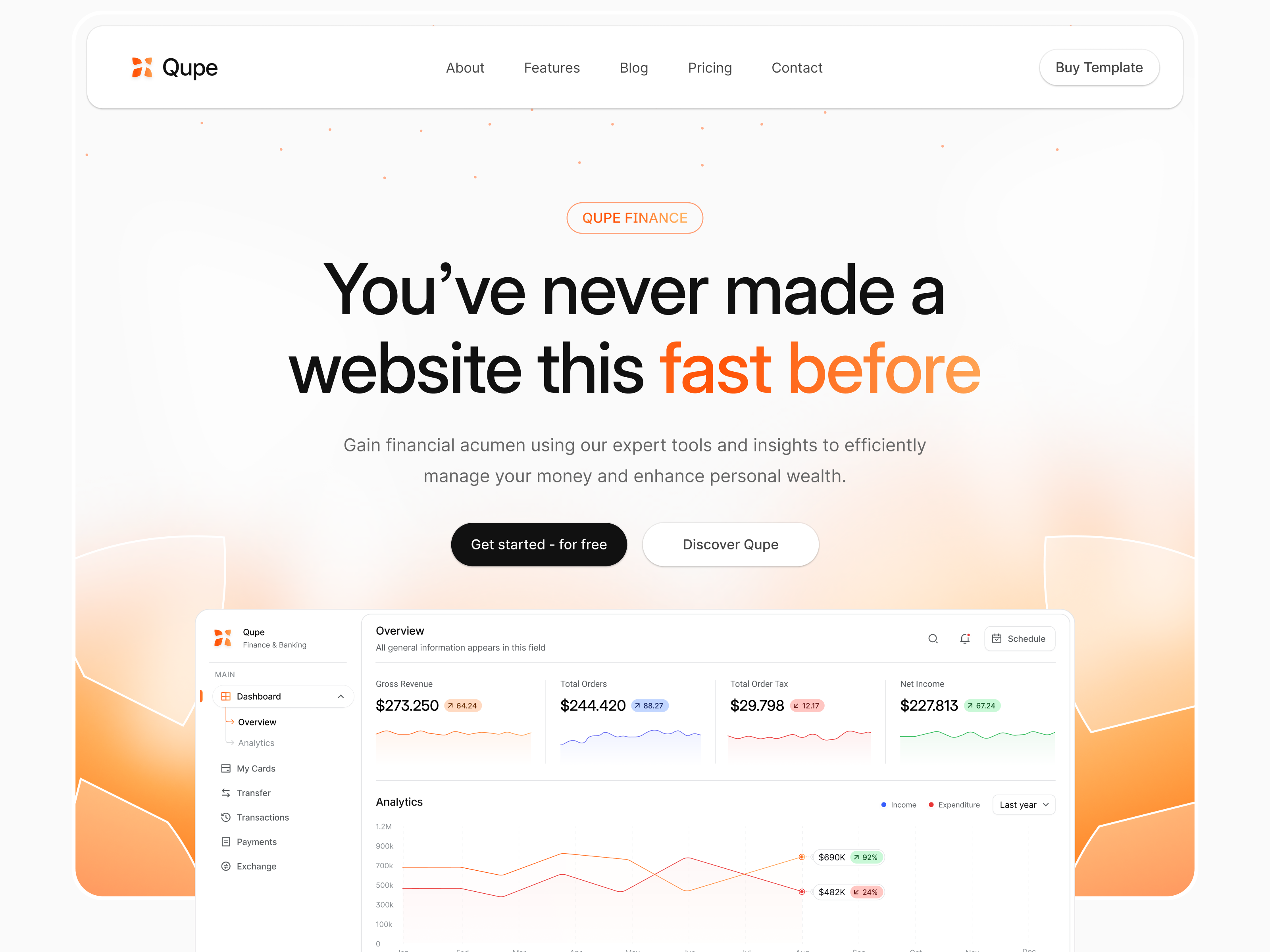 Qupe Template ✤ Landing Page card figma framer home page landing page saas landing page saas template template ui ui design ux web web design website design