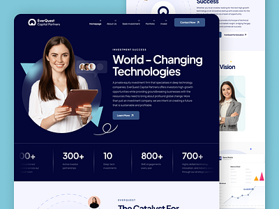 Ever Quest Website Re-design adobe xd business dashboard figma finance fintech footer header healthcare landing page mobile app photoshop saas tech ui ux design web design website