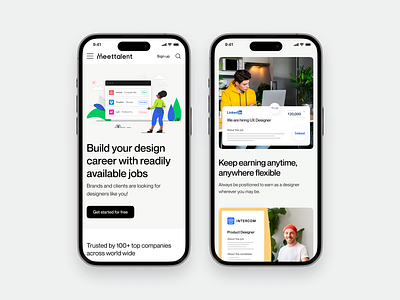 Meettalent - Responsive design 2024 app careeropportunities designjobs designondribbble minimal mobile responsive responsivedesign ui uiuxarman ux web website