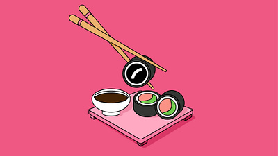 Invitation for dinner. Archlet. chopsticks dinner food illustration invitation japanese cuisine sushi vector