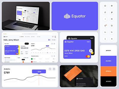 Equator Branding admin panel analytics app b2b brand identity branding clean dark dashboard finance landing saas