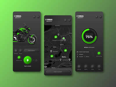 Application to find a Motorcycle for rent ui