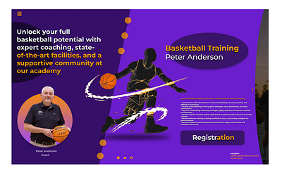 I've designed something that expresses my love for basketball. basketball colors orange purple ui visual design website