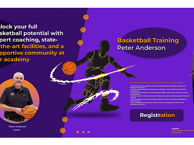 I've designed something that expresses my love for basketball. basketball colors orange purple ui visual design website