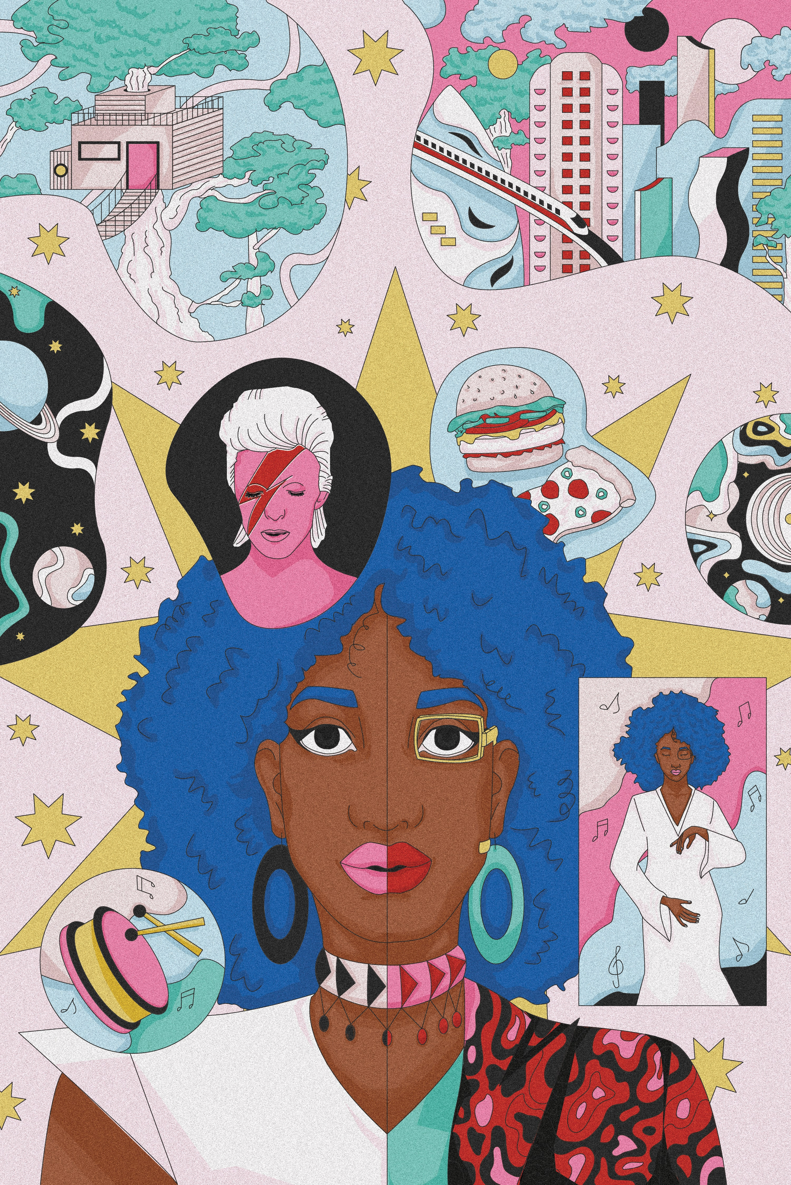 Multiverse colors creative design digital illustration