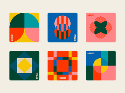 BINKS! Album Art album art bold colorful cover art flat design geometric grid music shapes swiss