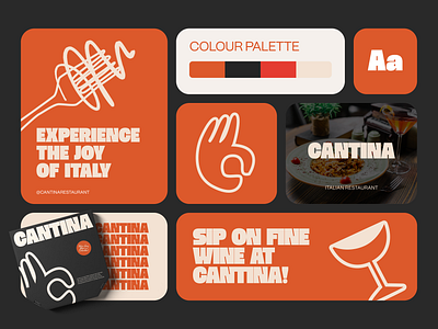 Unveiling Cantina: Where Italy Meets Graphic Artistry branding design graphic design illustration layout logo typography ui ux vector