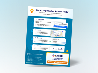 SACRD.org - Housing Services - 1 page brochure/infographic brochure figma freelance graphic design infographic non profit ui visual design