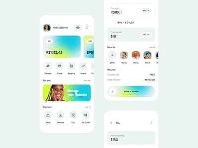 Finance Mobile App app bank card design digital finance fintech interface layout manage mobile money ui