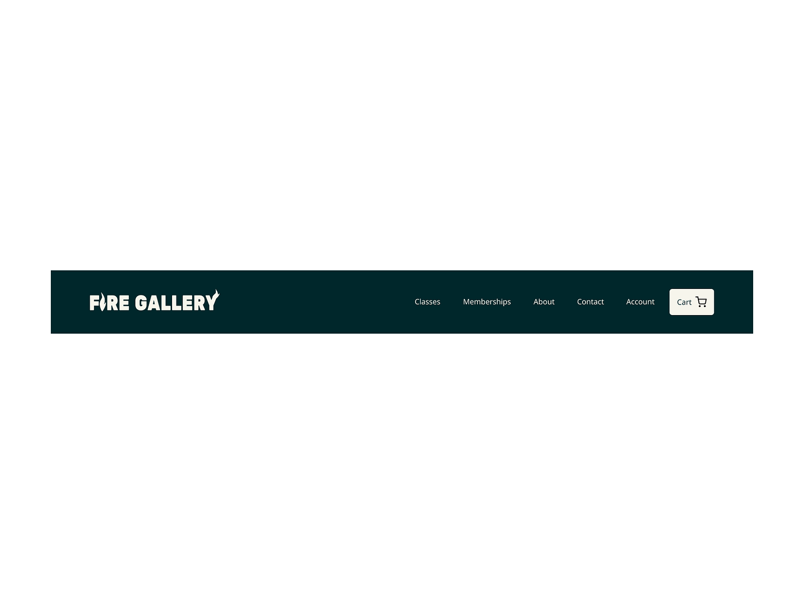 Navigation menu and logo for Fire Gallery by Lailah Hoque on Dribbble