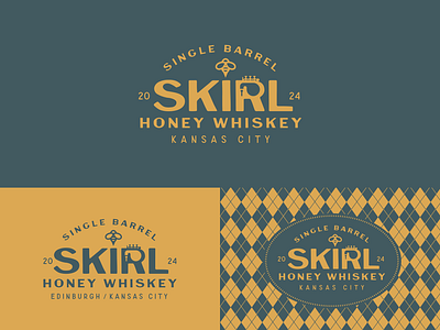 Skirl Honey Whiskey brand design branding brian white graphic design logo logo design logos