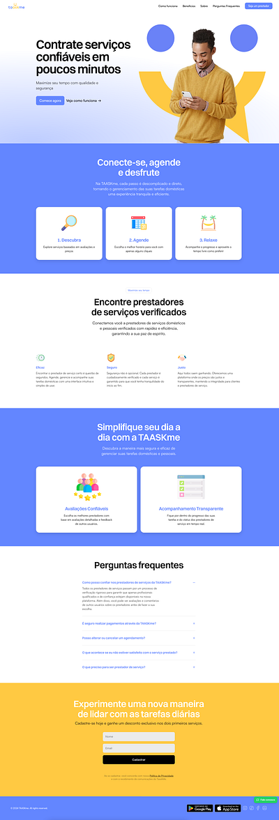 Landing Page - taaskme landing page startup ui ux