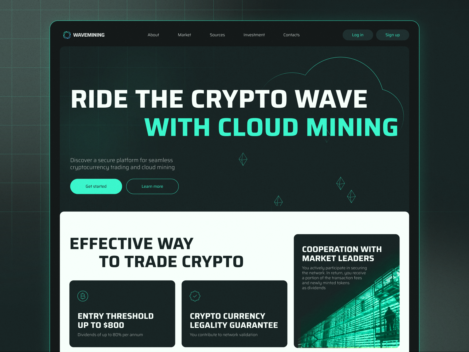 Cryptocurrency landing page animation design figma ui ux
