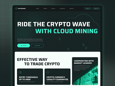 Cryptocurrency landing page animation design figma ui ux