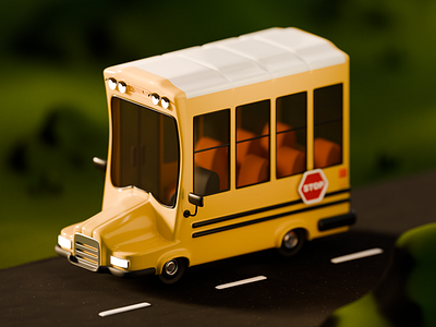 School Bus done in Blender 3d 3dart blender blender3d cycles design