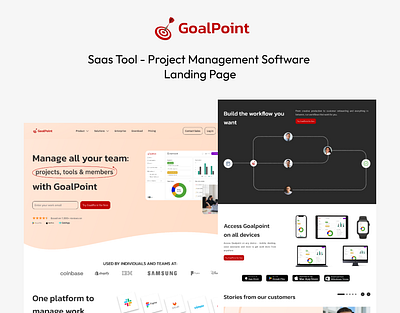 Saas Tool - Project Management Software Landing Page landing page project project management saas saas tool ui ux