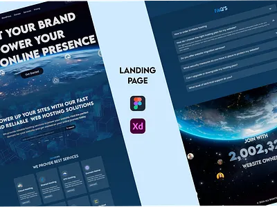 Landing Page for Web Hosting figma landing page ui uiux user interface