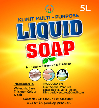Liquid soap label branding graphic design logo