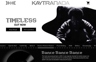 Kaytranada's Timeless daily ui kaytranada landing page music musician timeless ui visual design