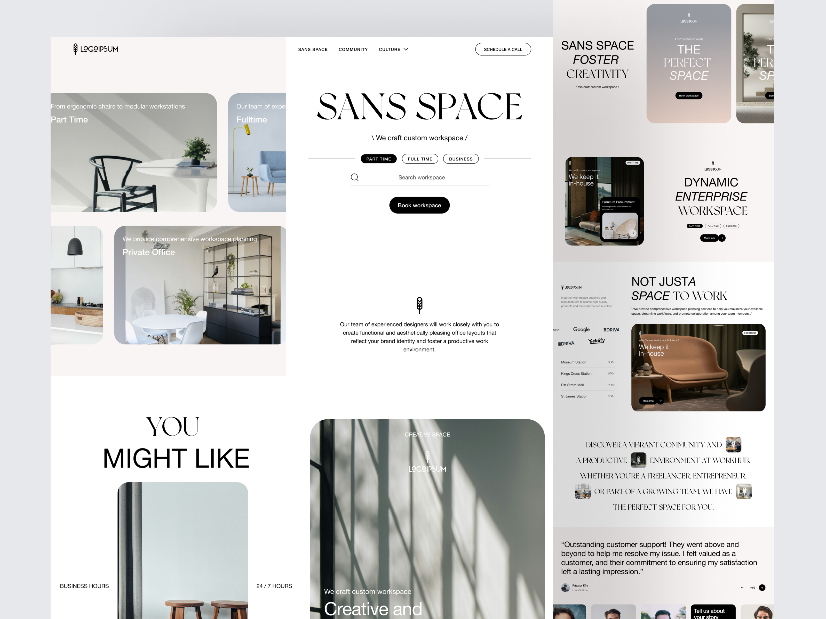 Sans Space - Landing Page agency blog digital elementor framer furniture home house interior landing marketing office page property space ui webflow website wordpress workspace
