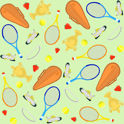 Tennis pattern design illustration procreate tennis wimbledon