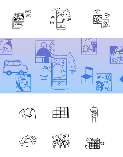 drawings for dscout articles dscout iconography illustration
