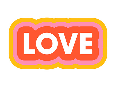 Love Sticker Design design graphic design illustrator love retro sticker typography