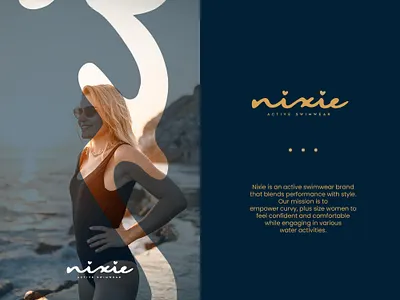 nixie active swimwear brand branding design graphic design illustration logo logo design modern professional simple swim swimwear vector