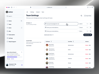 slothUI - World's Laziest Design System - Settings Dashboard UI black and white clean design system gradient minimal profile settings ui setting setting dashboard setting ui settings settings dashboard settings ui slothui soft table ui team settings ui text input ui ui ui design ui kit