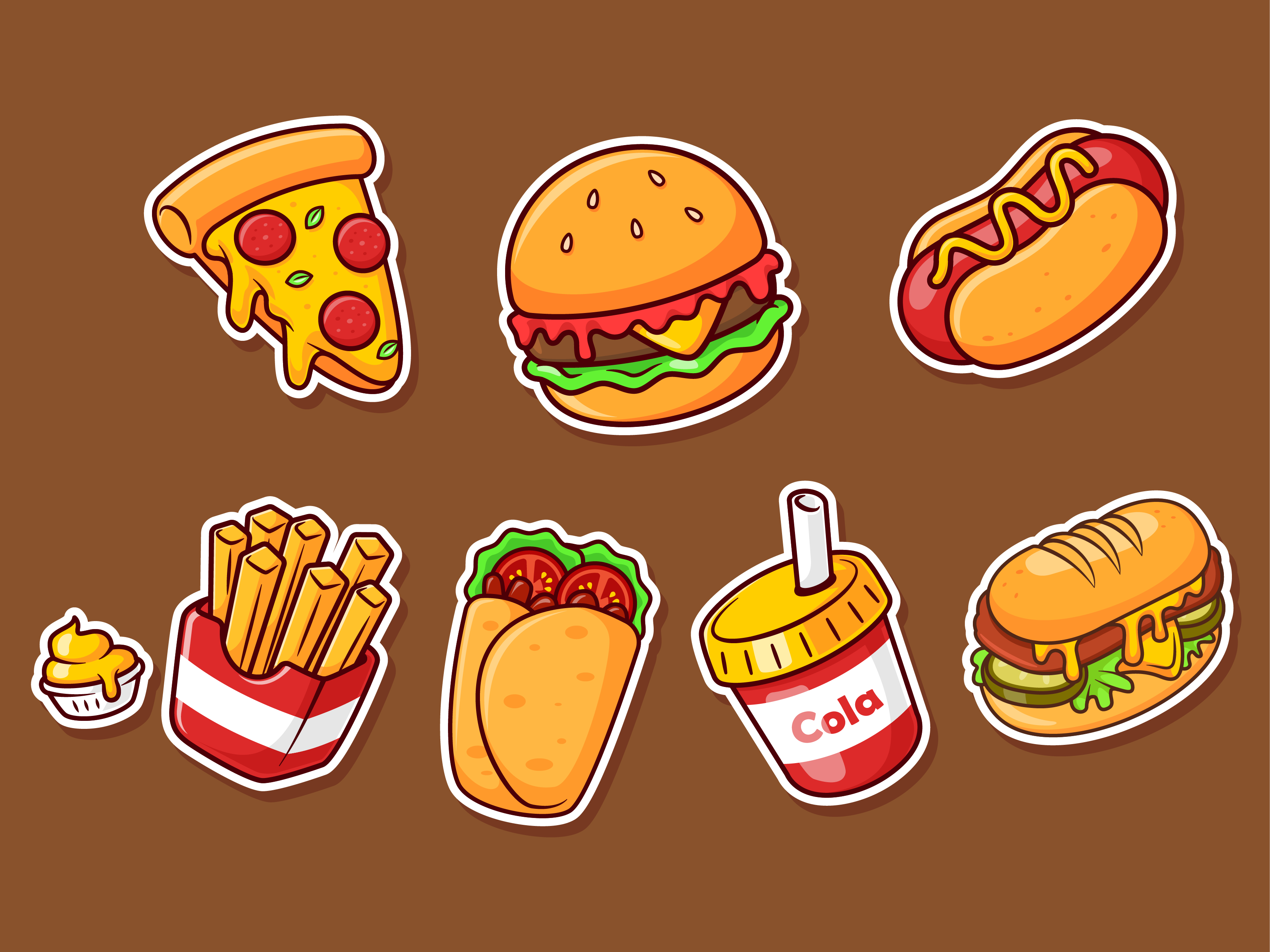 Fast Food Icons🍔🌭🍕 by catalyst on Dribbble